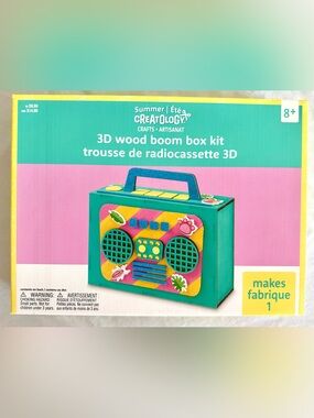 Creatology Summer 3D Wood Boom Box Kit Craft Set Ages 8+ Complete New